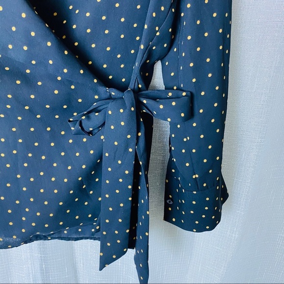 Zara Basic Polka Dot Wrap Blouse~XS - Picture 5 of 8